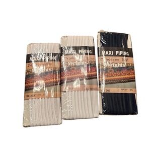 VTG 1980s Wright's Maxi Piping Bias Tape Set of 3 Retro Cottage core